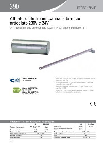 Attuatore elettromeccanico a braccio articolato 230V e 24V - Faac