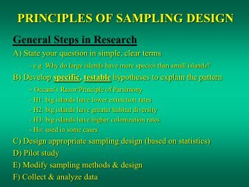 four vital principles of sampling design - Laurance Lab