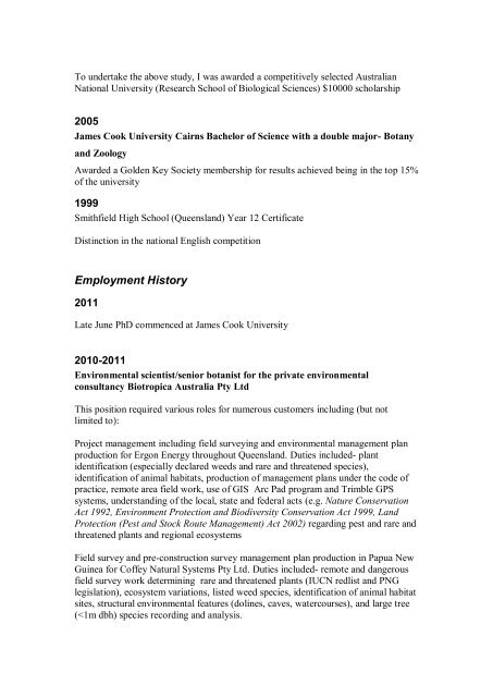 Curriculum vitae of Mason Campbell - Laurance Lab