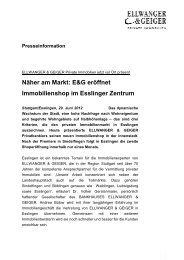 Näher am Markt: E&G eröffnet Immobilienshop ... - Ellwanger & Geiger