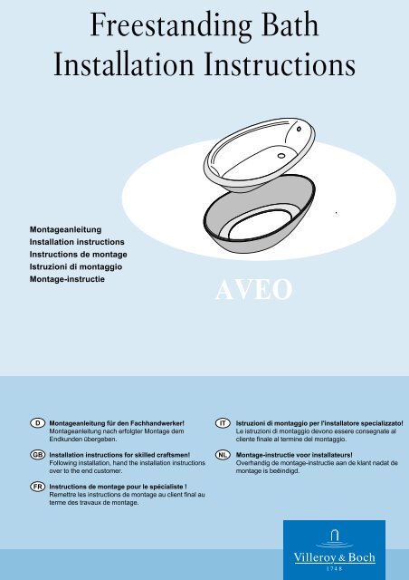 Aveo Freestanding Bath Installation Instructions ... - Argent Australia