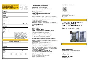 LABORATORIO GEOTECNICO - Ingegneria Strutturale - Politecnico ...