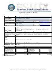 Subgrant Agreement - Silver State Health Insurance Exchange