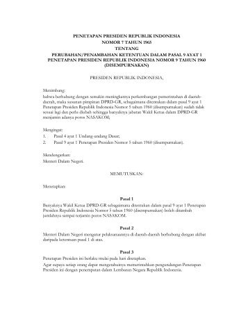 penetapan presiden republik indonesia nomor 7 ... - PTA Makassar