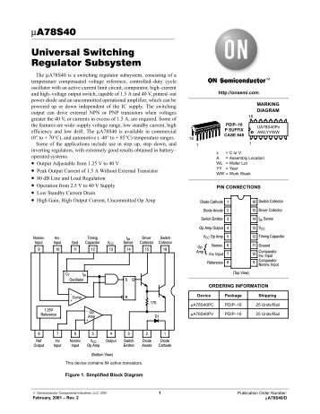 µA78S40 Universal Switching Regulator Subsystem - Soemtron.org