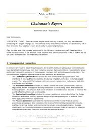 Chairman's Report - Val de Vie