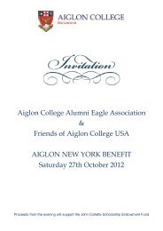 Aiglon College Alumni Eagle Association & Friends of Aiglon ...