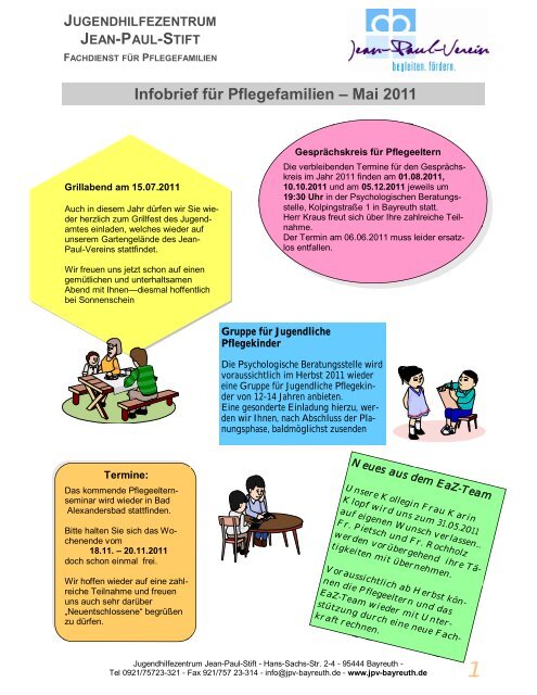 Infobrief Mai 2011 Eltern auf Zeit - Jean-Paul-Verein Bayreuth