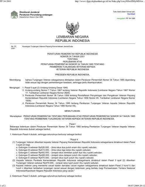 Lembaran Negara Republik Indonesia Kepustakaan