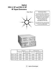 Agilent ESG-A/AP and ESG-D/DP RF Signal Generators