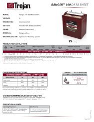 RANGER 160 DATA SHEET - Trojan Battery Company