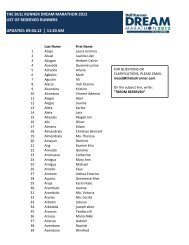 the bull runner dream marathon 2013 list of reserved runners ...