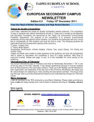 NEWSLETTER - Taipei European School