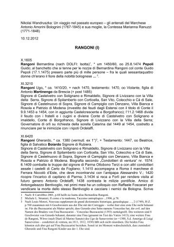 RANGONI I - Wandruszka Genealogie