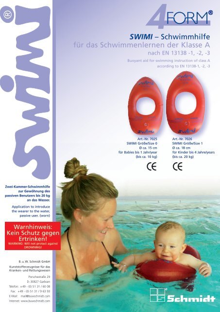 SWIMI – Schwimmhilfe für das Schwimmenlernen der Klasse A