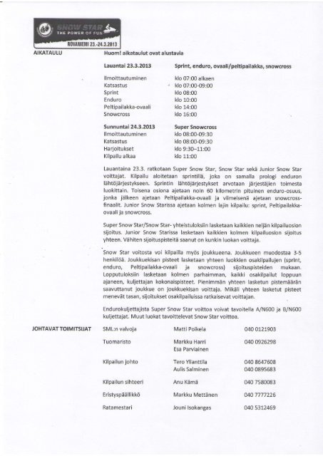 KILPAILUKUTSU / LISAMAAnAvS n:o 1