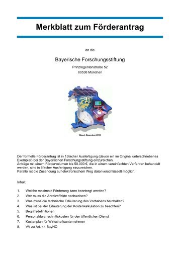 Merkblatt zum Förderantrag - Bayerische Forschungsstiftung