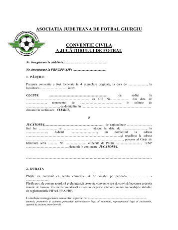 asociatia judeteana de fotbal giurgiu conventie civila a ... - FRF-AJF.ro