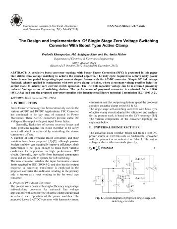 The Design and Implementation Of Single Stage Zero Voltage ...