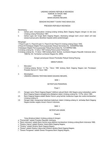 undang-undang republik indonesia nomor 18 tahun 1968 tentang ...