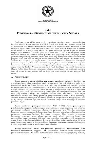 9 Bab 7 Peningkatan Kemampuan Pertahanan Negara Bappenas