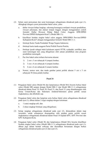 PERATURAN KOMISI PEMILIHAN UMUM NOMOR 18 TAHUN 2008 ...