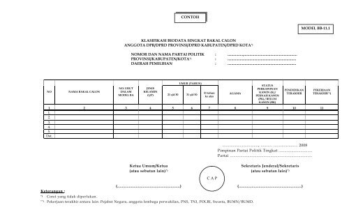 PERATURAN KOMISI PEMILIHAN UMUM NOMOR 18 TAHUN 2008 ...