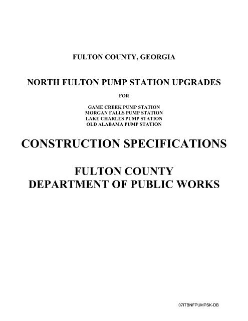 CONSTRUCTION SPECIFICATIONS - Fulton County