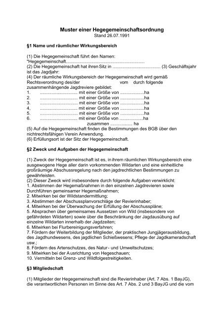 Hegegemeinschaftsordnung - Landesjagdverband Bayern