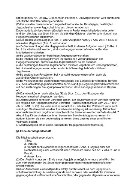 Hegegemeinschaftsordnung - Landesjagdverband Bayern