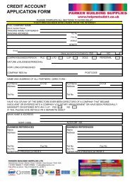 CREDIT ACCOUNT APPLICATION FORM - Parker Building Supplies