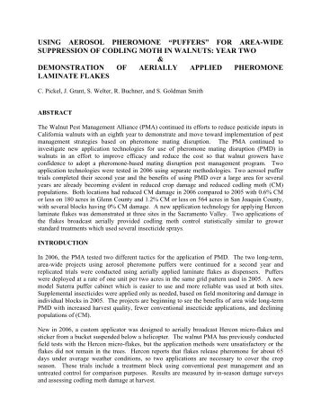 using aerosol pheromone âpuffersâ - Walnut Research Reports
