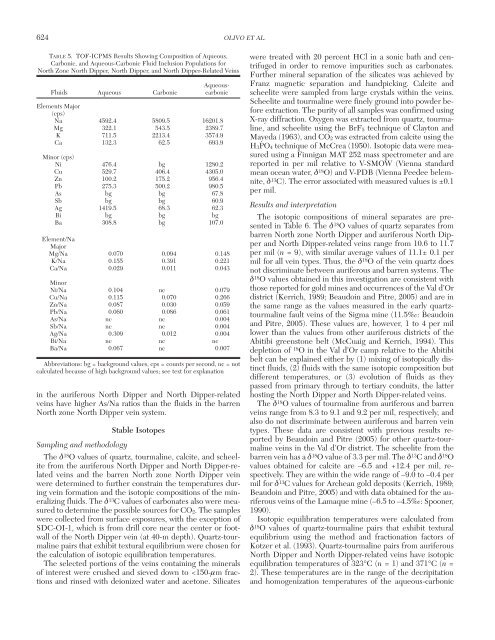 Olivo, G.R., Chang, F., and Kyser, T.K., 2006. Formation of the ...