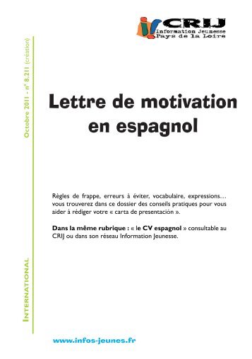 Lettre de motivation en espagnol