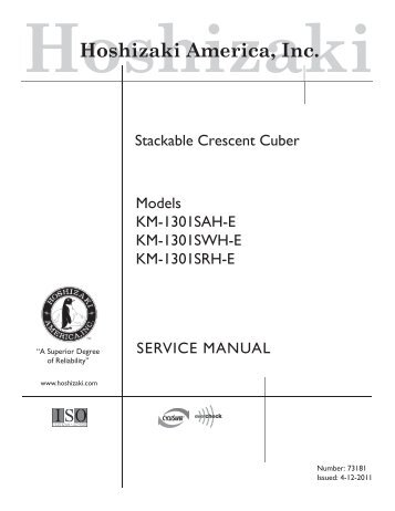 KM1301SAH-E Service Manual - Hoshizaki
