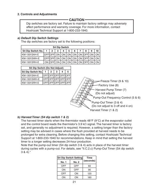 KM1301SAH-E Service Manual - Hoshizaki