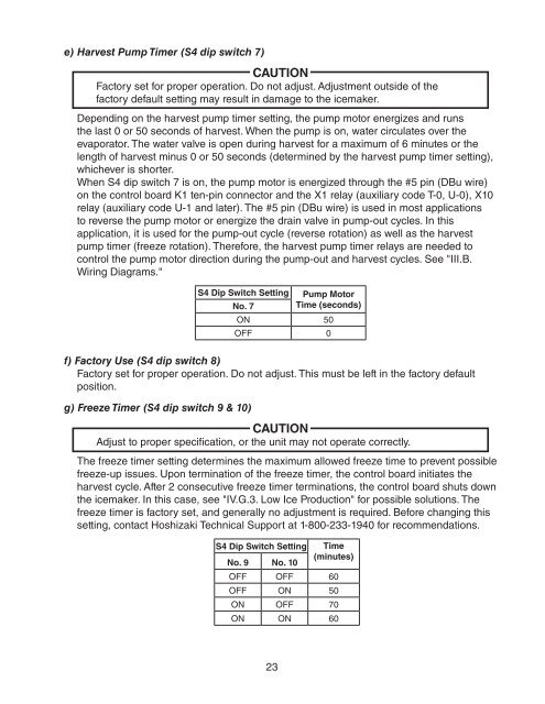 KM1301SAH-E Service Manual - Hoshizaki