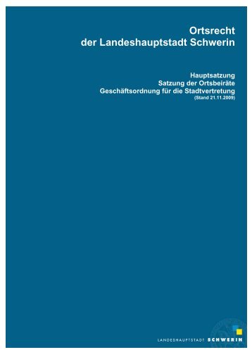 Ortsrecht der Landeshauptstadt Schwerin