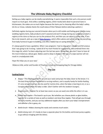 ultimate baby registry checklist