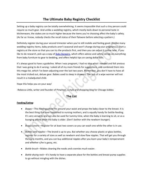 the ultimate baby registry checklist pinwheel ultimate baby registry checklist