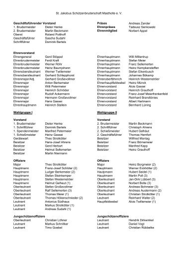 St. Jakobus Schützenbruderschaft Mastholte e. V - Mastholte-Online