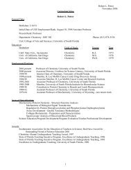Curriculum Vitae - Chemistry - University of South Florida