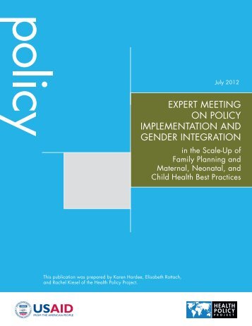 Expert Meeting on Policy Implementation and Gender Integration in ...