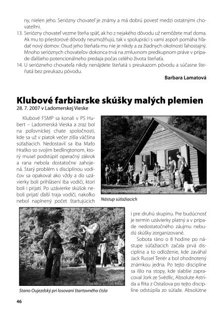 Spravodaj 2 / 2007 - SlovenskÃƒÂ½ klub chovateÃ„Â¾ov teriÃƒÂ©rov a foxteriÃƒÂ©rov