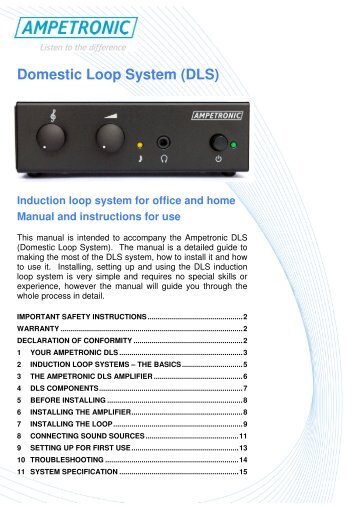 Domestic Loop System (DLS) - Hearing Loop