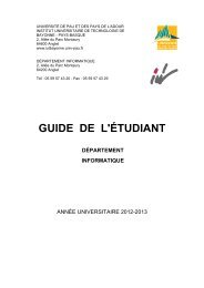 guide de l'Ã©tudiant dÃ©partement informatique - IUT Bayonne