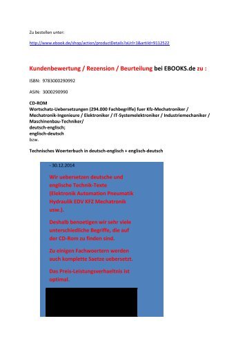 german-english dictionary mechatronics Rezension Technisches Woerterbuch deutsch-englisch