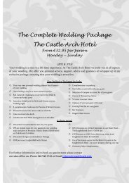 The Wedding Package - Castle Arch Hotel