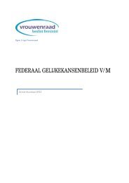 FEDERAAL GELIJKEKANSENBELEID V/M - Vrouwenraad