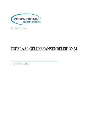 FEDERAAL GELIJKEKANSENBELEID V/M - Vrouwenraad